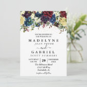 Weihnachten Winter Hochzeit Wasserfarbenflora Einladung (Stehend Vorderseite)