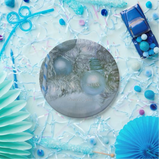 Weihnachten Winter Hochzeitsfeiern Blaue Aquamarin Pappteller (Party)