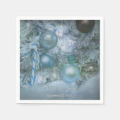Weihnachten Winter Hochzeitsfeiern Blaue Aquamarin Serviette (Vorderseite)