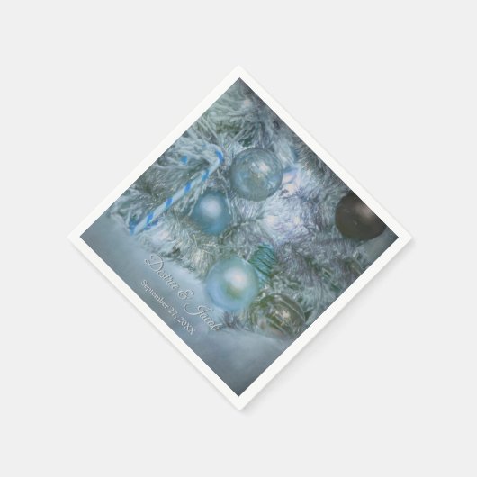 Weihnachten Winter Hochzeitsfeiern Blaue Aquamarin Serviette (Ecke)