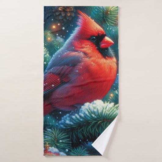 Weihnachten/Winter Kardinal Badehandtuch (Badehandtuch)