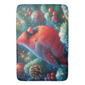 Weihnachten/Winter Kardinal Badematte (Vorderseite Vertikal)