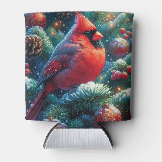 Weihnachten/Winter Kardinal Dosenkühler (Vorderseite)