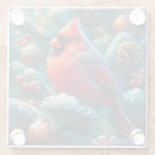 Weihnachten/Winter Kardinal Glasuntersetzer (Rückseite)