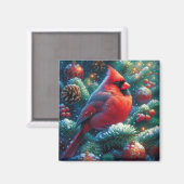 Weihnachten/Winter Kardinal Magnet (Vorderseite/Rückseite)