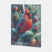 Weihnachten/Winter Kardinal Ornament Aus Glas (Vorderseite links)