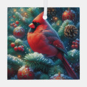 Weihnachten/Winter Kardinal Ornament Aus Glas (Rückseite)