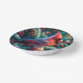 Weihnachten/Winter Kardinal Pappteller (Gewinkelt)