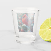 Weihnachten/Winter Kardinal Schnapsglas (Rückseite)