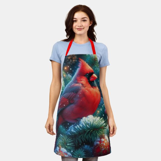 Weihnachten/Winter Kardinal Schürze (Getragen)