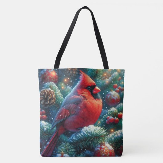 Weihnachten/Winter Kardinal Tasche (Vorderseite)