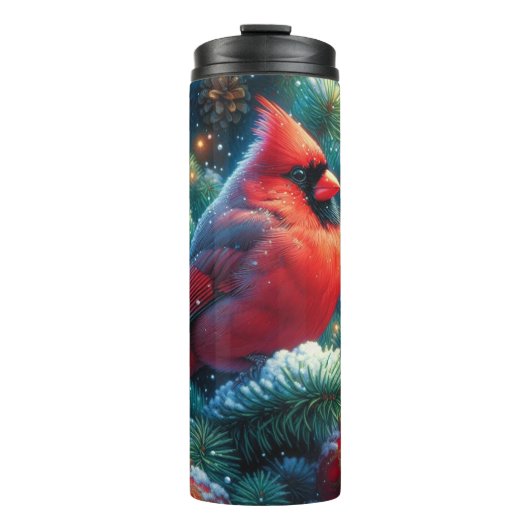 Weihnachten/Winter Kardinal Thermosbecher (Vorderseite)