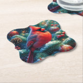 Weihnachten/Winter Kardinal Untersetzer (angewinkelt)