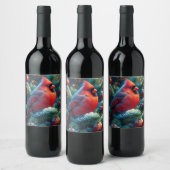 Weihnachten/Winter Kardinal Weinetikett (Flaschen)