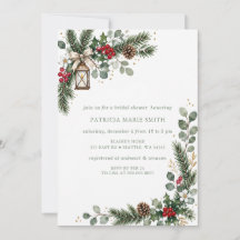 Weihnachten Winter Kiefer Beeren Floral Brautparty