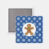 Weihnachten / Winter Lebkuchen Mann Schneeflocken Magnet (Vorderseite/Rückseite)