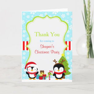 Weihnachten Winter Niedliche Pinguine Danke