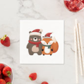 Weihnachten/Winter Niedlicher Bär & Fox Serviette (Beispiel)