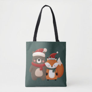 Weihnachten/Winter Niedlicher Bär & Fox Tasche
