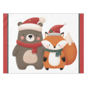 Weihnachten/Winter Niedlicher Bär & Fox Tischdecke (Vorderseite (Horizontal))