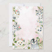 Weihnachten Winter ONEderland Arktische Tiere Blüh Einladung (Rückseite)