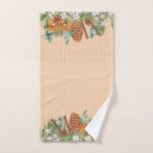 Weihnachten Winter Orange Pinien Wasserfarbe Badhandtuch Set (Handtuch)