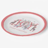 Weihnachten Winter Party Tiere Urlaub Pappteller (Schrägansicht)