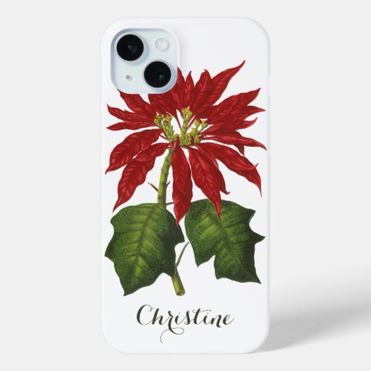Weihnachten, Winter-Pflanze Red Poinsettia Case-Mate iPhone Hülle (Rückseite)