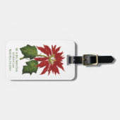 Weihnachten, Winter-Pflanze Red Poinsettia Gepäckanhänger (Vorderseite horizontal)