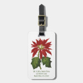 Weihnachten, Winter-Pflanze Red Poinsettia Gepäckanhänger (Vorderseite vertikal)