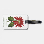 Weihnachten, Winter-Pflanze Red Poinsettia Gepäckanhänger (Rückseite horizontal)