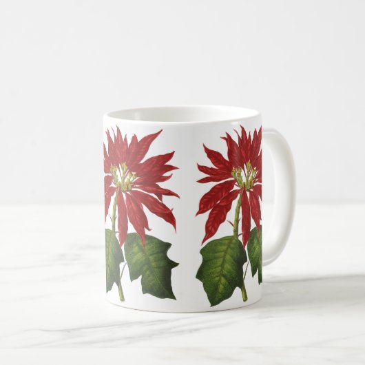 Weihnachten, Winter-Pflanze Red Poinsettia Kaffeetasse (VorderseiteRechts)