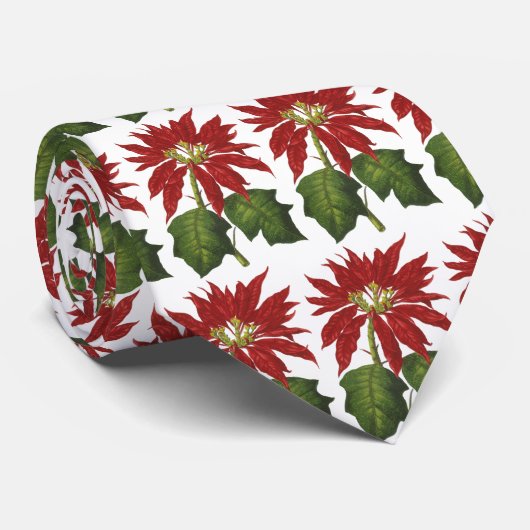 Weihnachten, Winter-Pflanze Red Poinsettia Krawatte (Gerollt)