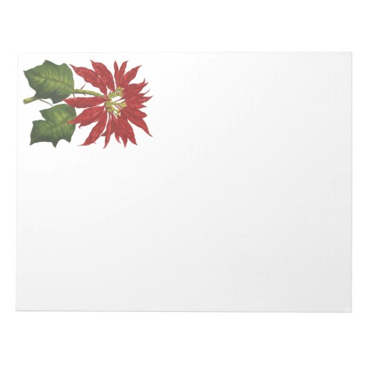 Weihnachten, Winter-Pflanze Red Poinsettia Notizblock (Vorderseite)