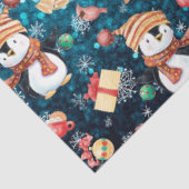 Weihnachten Winter Pinguine Schneeflocken Blau für Seidenpapier (Ausschnitt)