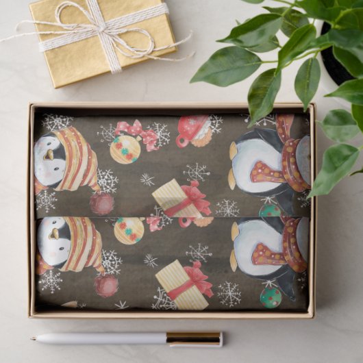 Weihnachten Winter Pinguine Schneeflocken für Kind Seidenpapier (Geschenk)