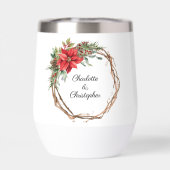 Weihnachten Winter Poinsettia Watercolor (Rückseite)