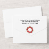 Weihnachten Winter Poinsettia Watercolor All In One Einladung (Rückseite)