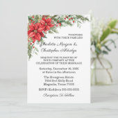 Weihnachten Winter Poinsettia Watercolor Einladung (Stehend Vorderseite)