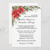 Weihnachten Winter Poinsettia Watercolor Einladung (Vorne/Hinten)