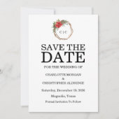 Weihnachten Winter Poinsettia Watercolor Save The Date (Vorderseite)