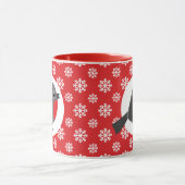 Weihnachten / Winter Robin Snowflakes Rot Tasse (Zentrum)