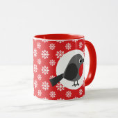 Weihnachten / Winter Robin Snowflakes Rot Tasse (VorderseiteRechts)
