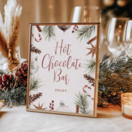 Weihnachten Winter Rustikale Hot Chocolate Bar Poster