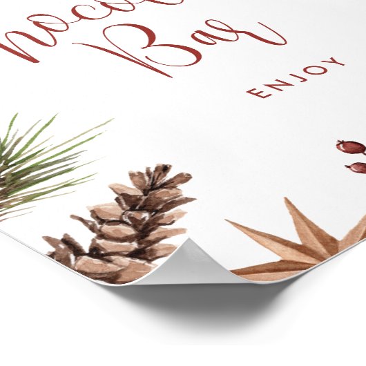 Weihnachten Winter Rustikale Hot Chocolate Bar Poster (Ecke)