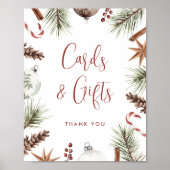 Weihnachten Winter Rustikales Brautparty Karten Ge Poster (Vorne)