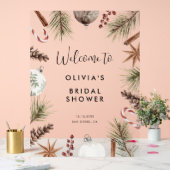 Weihnachten Winter Rustikales Brautparty Willkomme Acrylschild (Hochzeit)