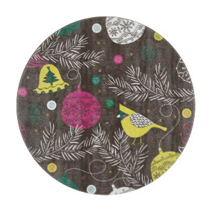 Weihnachten Winter: Saisonales Muster. Schneidebrett