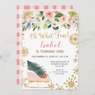 Weihnachten Winter Schlitten Oh was Spaß Erster Ge Einladung