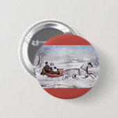 Weihnachten, Winter, Schlittenpferd Button (Vorne & Hinten)